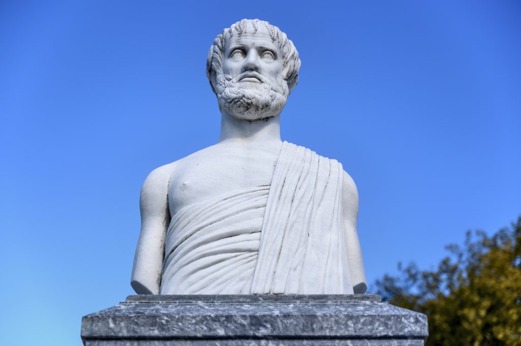 Statue of Aristotle in Olympiada village, Halkidiki, Greece Philosophy in Education